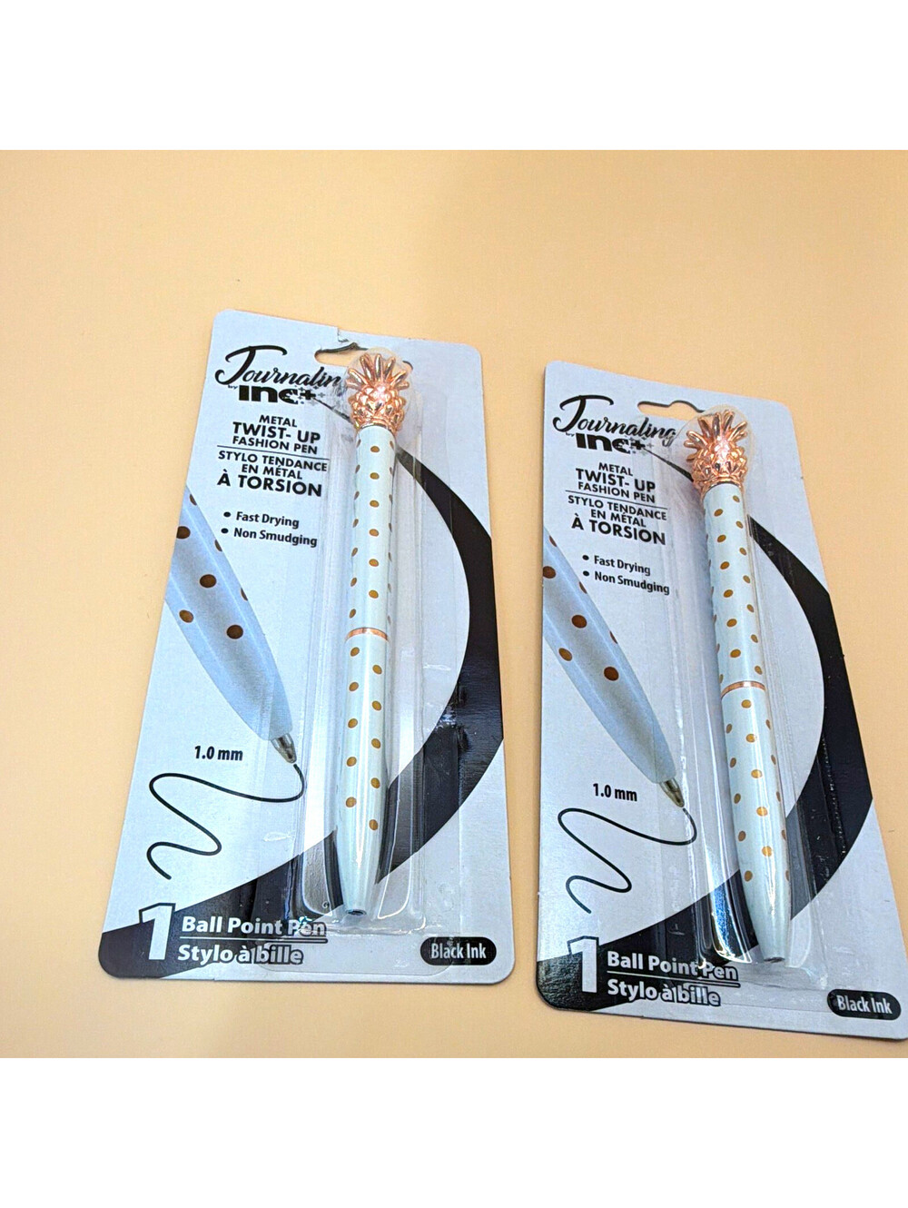 Journaling by INC Metal Twist-Up Fashion Ball Point Pen Black Ink 1.0mm (1)